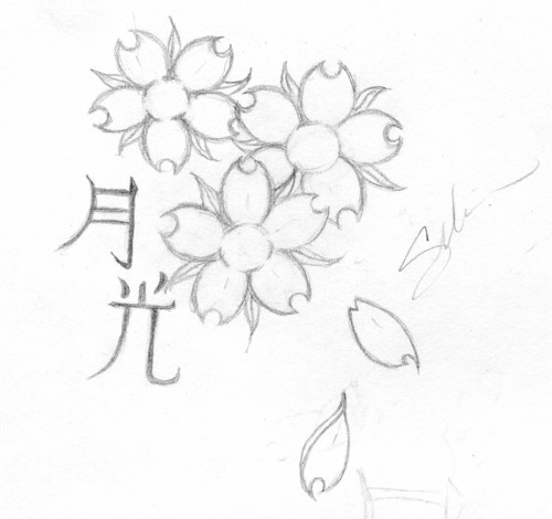 Cherry Blossom Tattoo Sketch