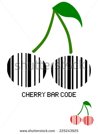 Cherry Red Background Black and White Art
