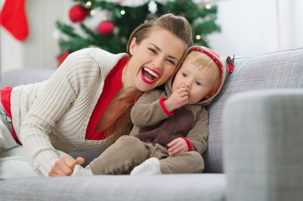 Christmas Mom and Baby