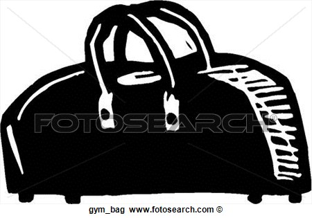 Clip Art Black and White Gym Bag