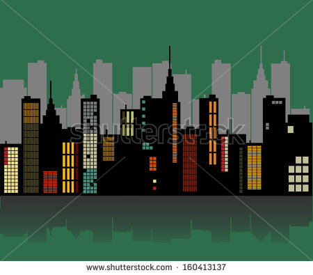 Colorful City Skyline Vector