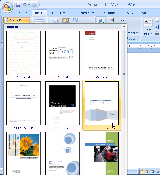 Cover Page Template Microsoft Word