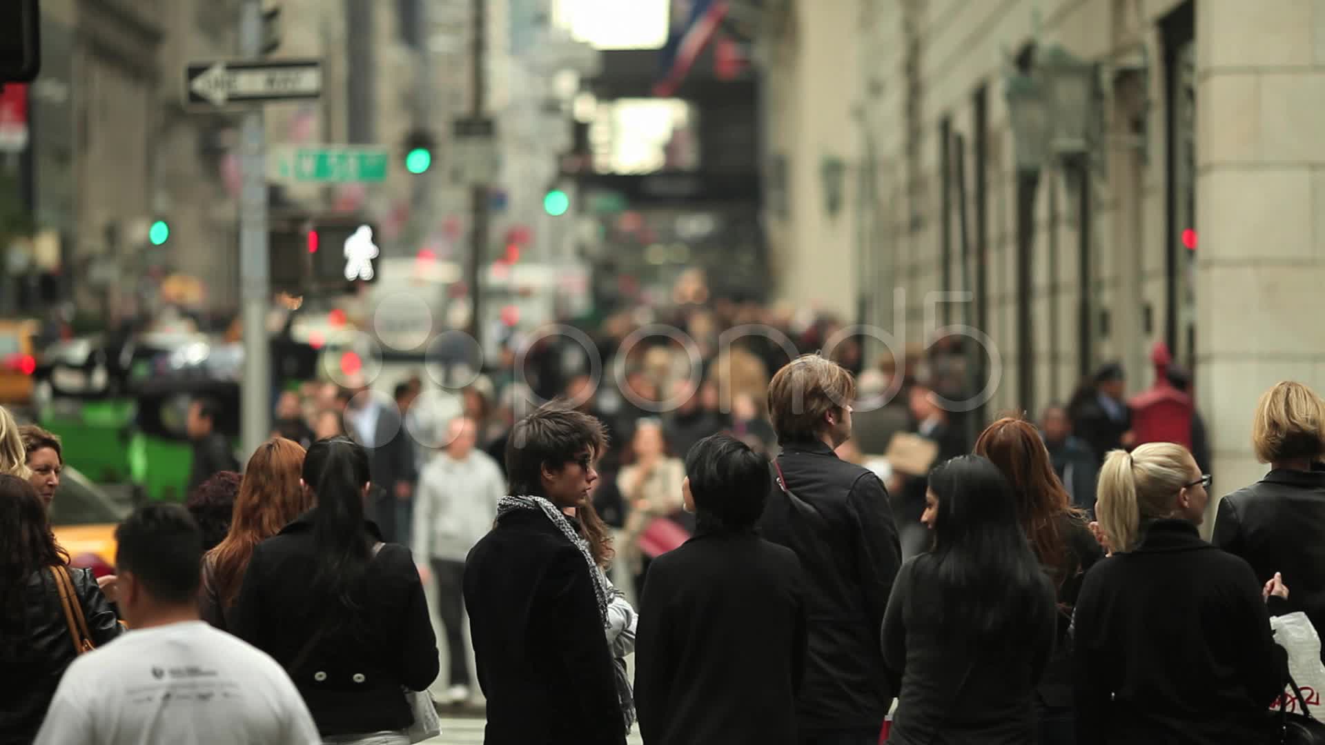 Crowd of People Walking in New York City