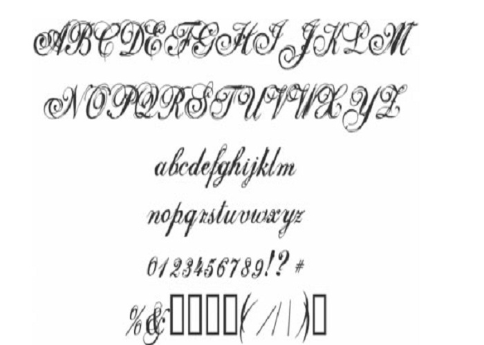 Cursive Tattoo Font Styles