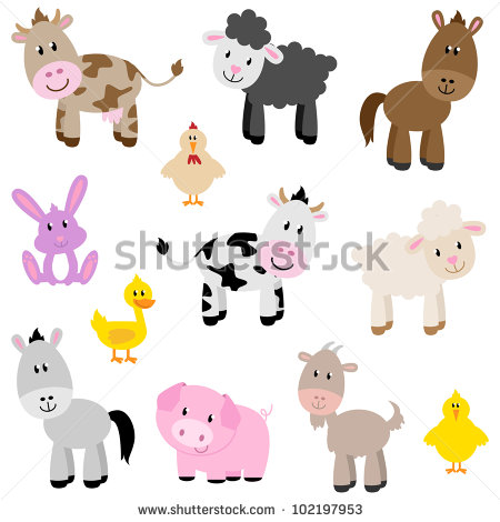 Cute Cartoon Farm Animals