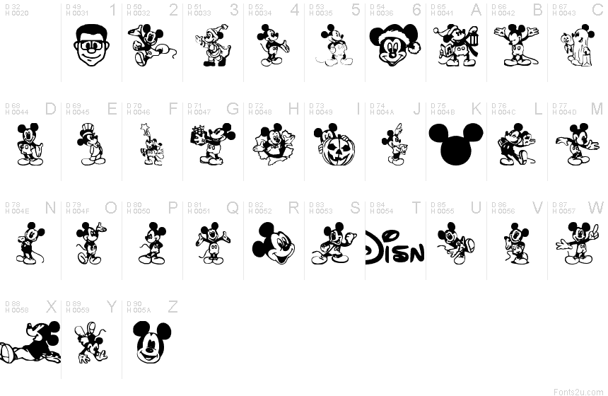 Disney Mickey Mouse Fonts