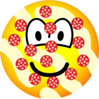 Emoticon Smiley Eating Pizza