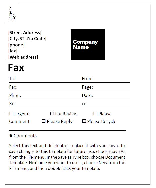 Fax Cover Sheet Template Fax Cover Sheet Template