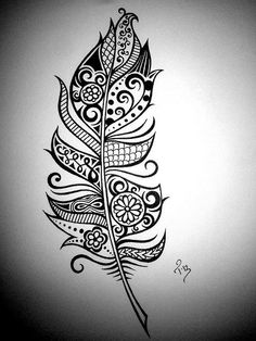 Feather Tattoo Designs Drawings