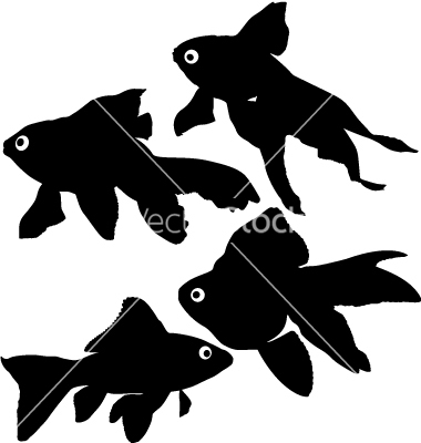 9 Goldfish Silhouette Vector Images