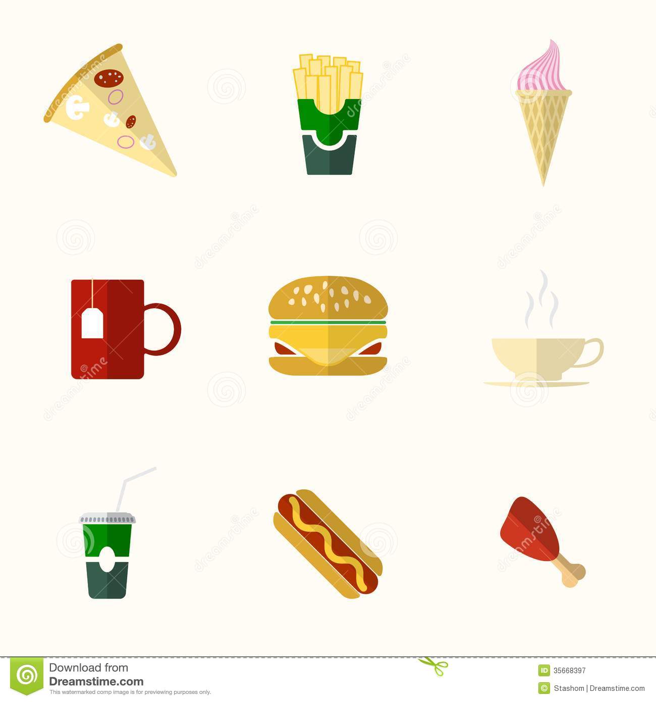 Flat Food Icons Free