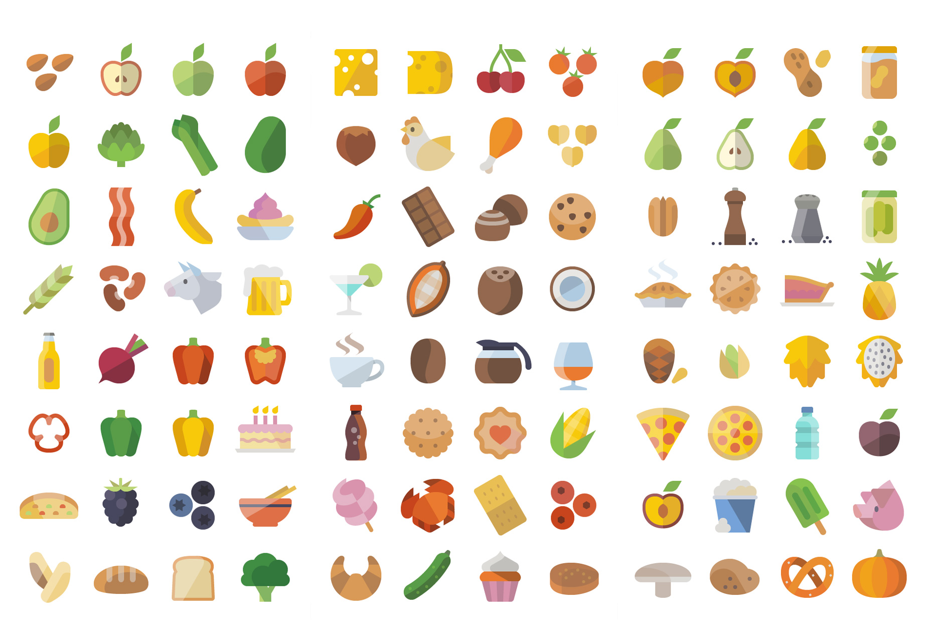 Flat Icon Set Food