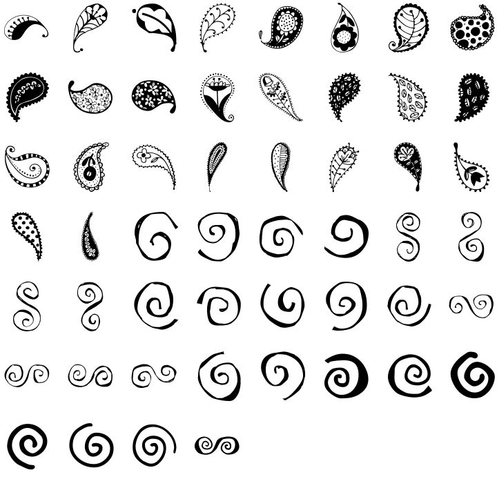 7 Swirls Dingbat Fonts Images