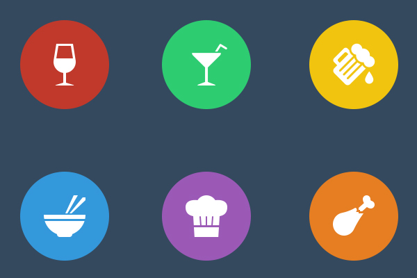 17 Flat Food Icons Images