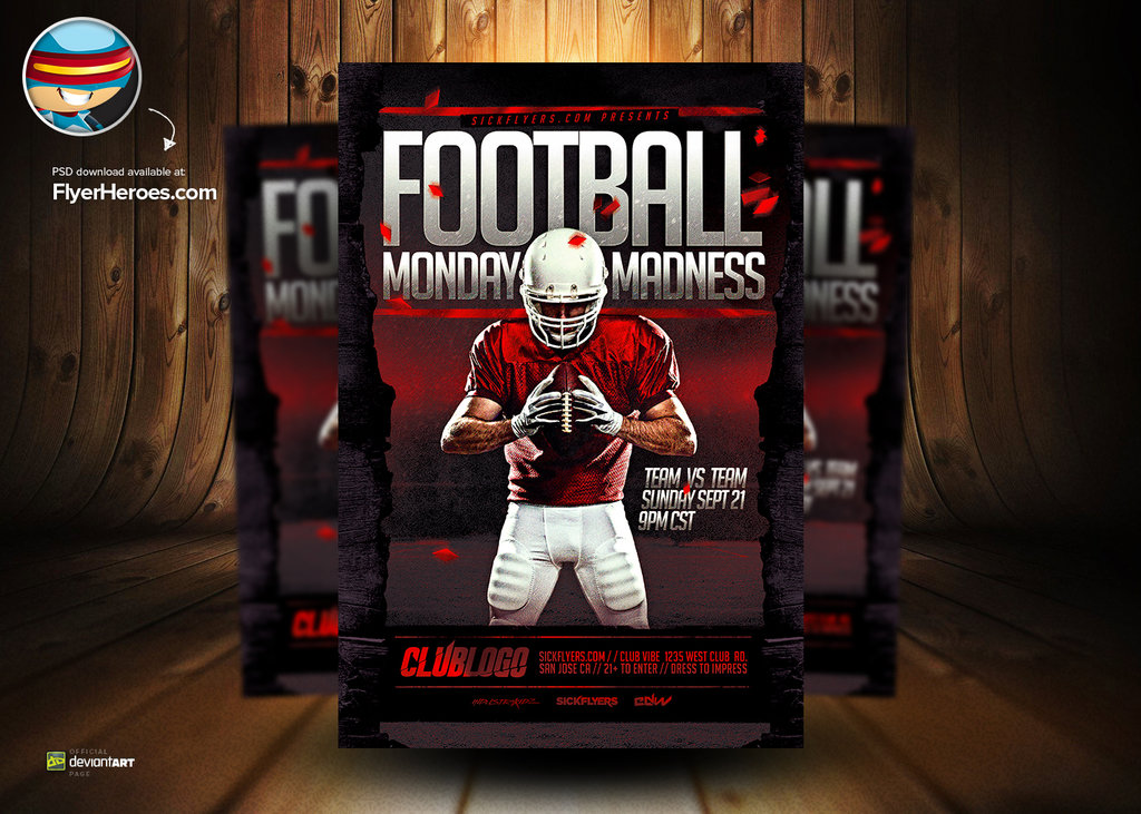 16 Photoshop PSD Flyers NFL Images