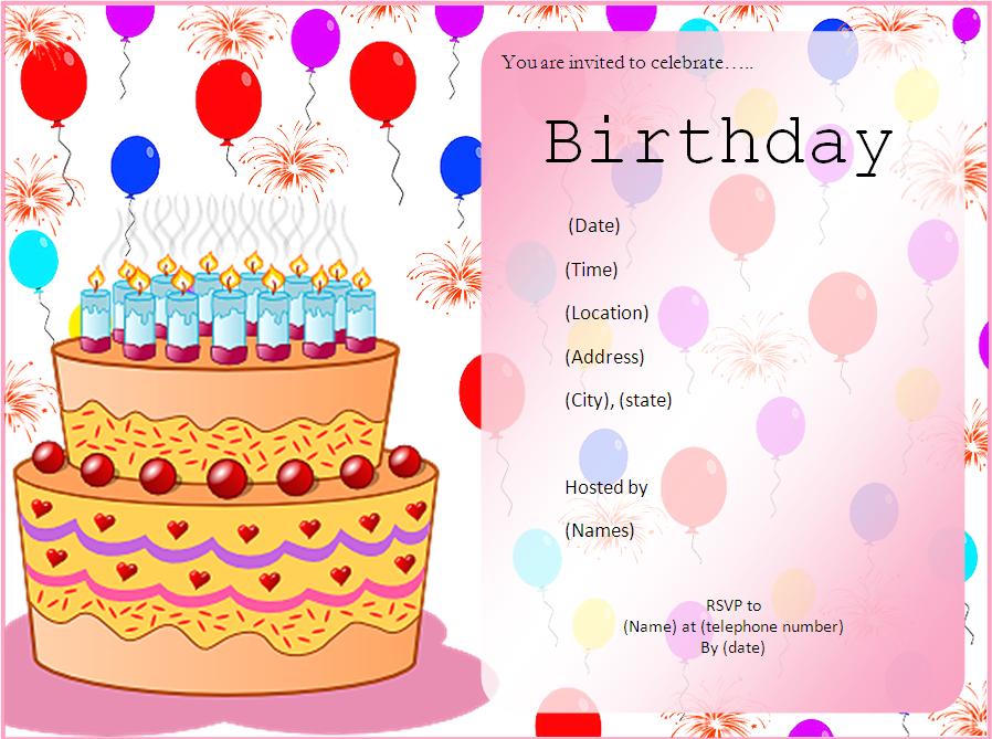 Free Birthday Invitation Templates