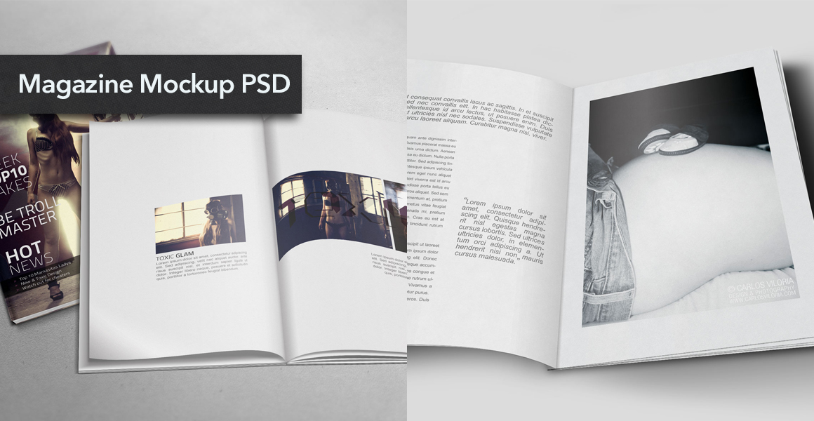 Free Magazine Cover Mockup PSD