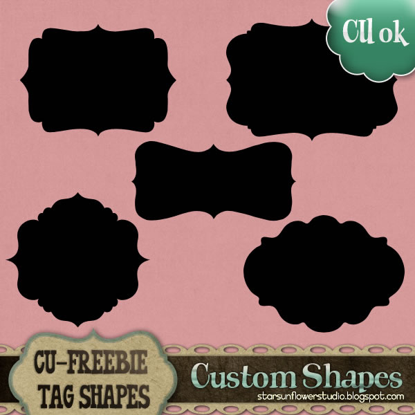 12 Free Photoshop Custom Shapes Label Images