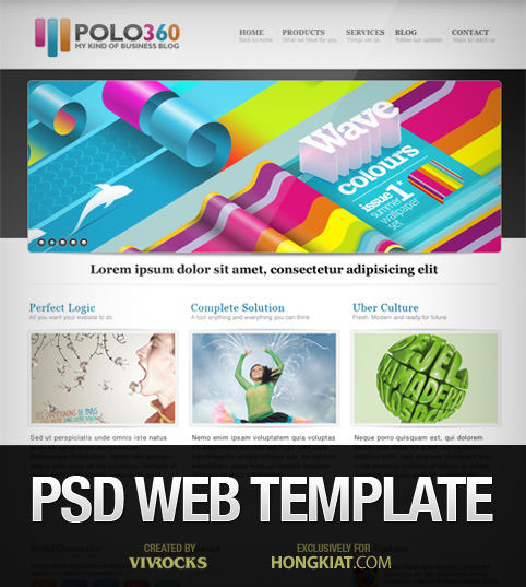Free Photoshop PSD Template Website