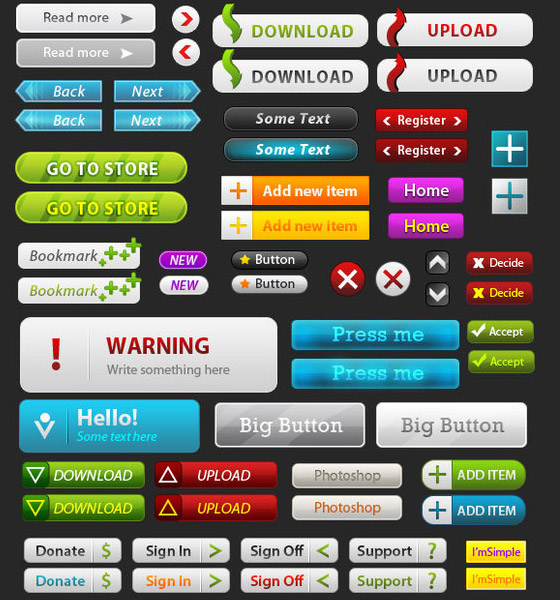 12 Photos of Free PSD Web Buttons