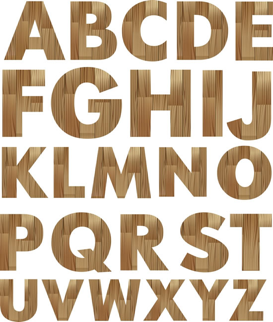 Free Wood Grain Letters Fonts