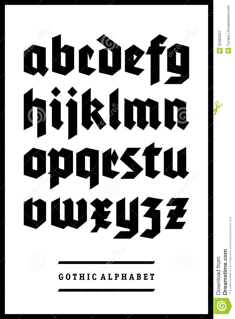 Gothic Font Alphabet