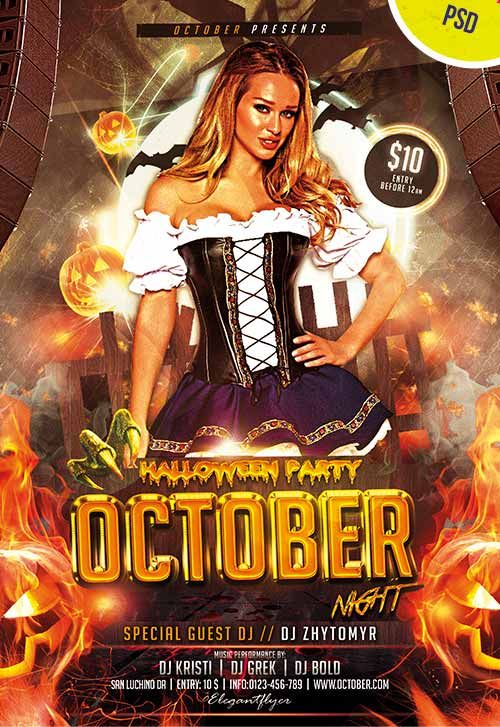 Halloween Dance Party Flyer Templates Free