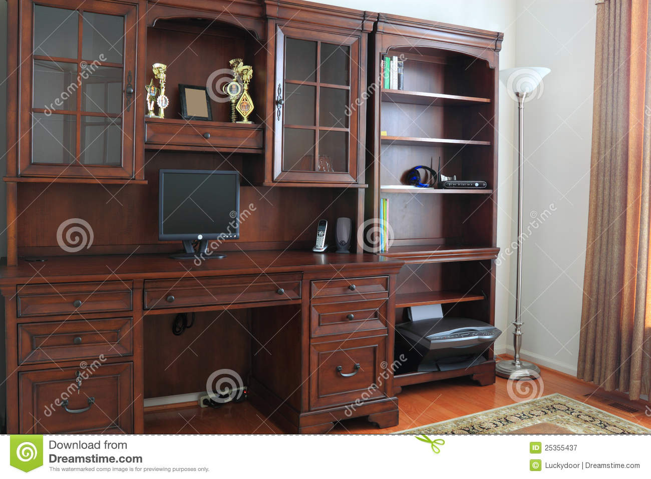 Home Office with Stock Cabinets