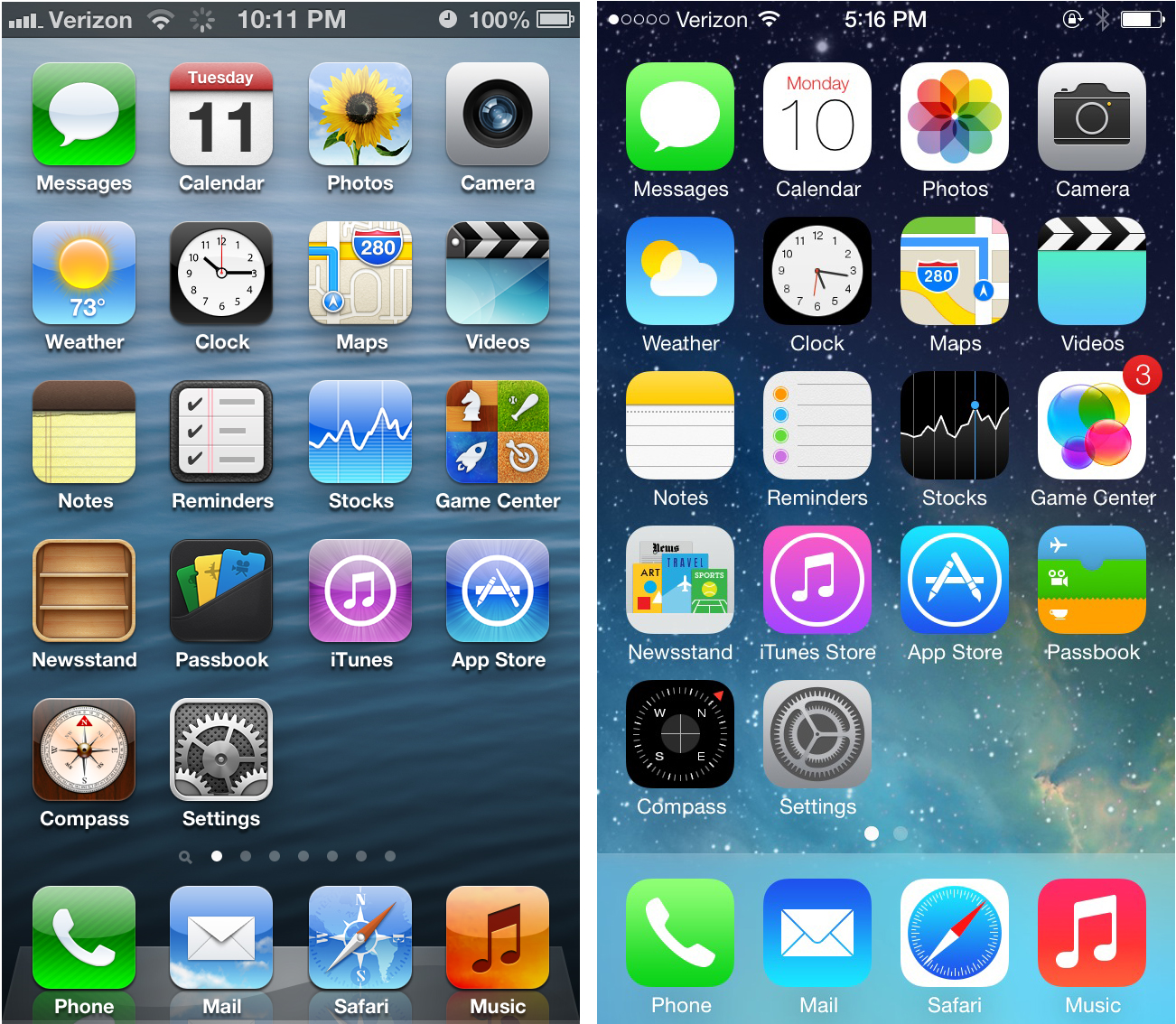 iPhone 6 iOS 7 Home Screen