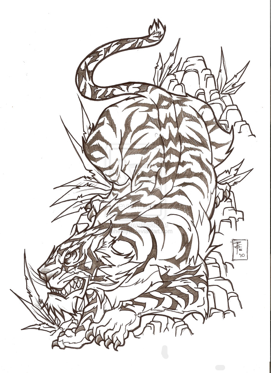 Japanese Style Tiger Tattoo Designs