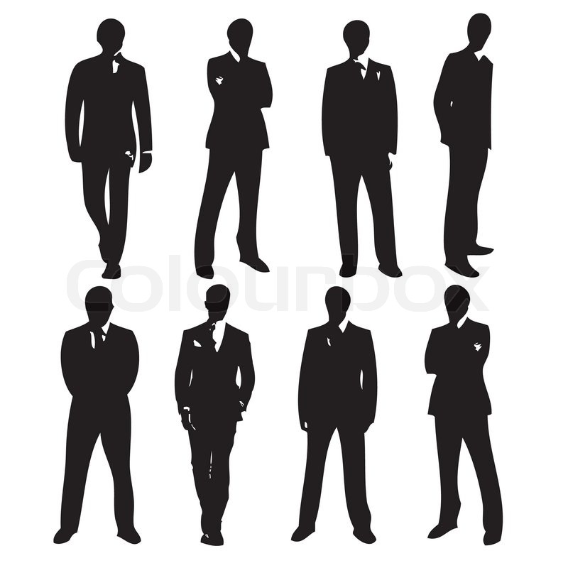 Man in Suit Silhouette Vector