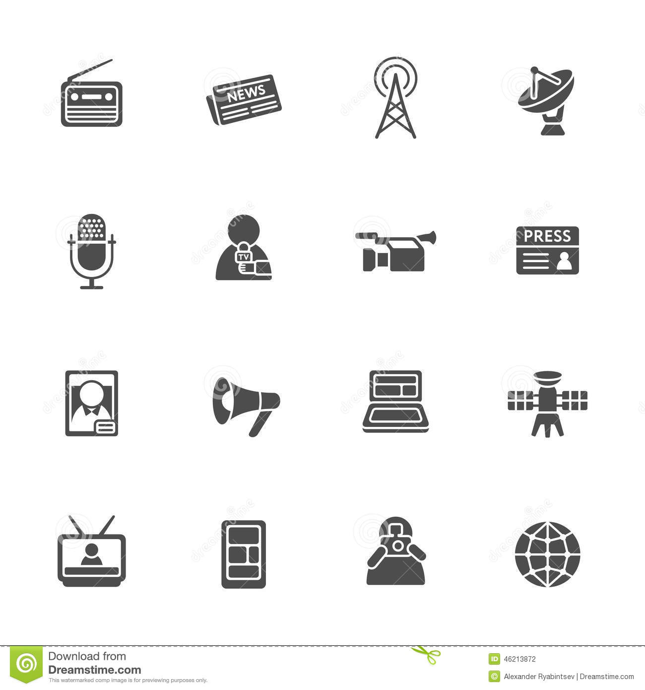 Mass Media Silhouette Icon Mass Media Silhouette Icon