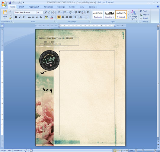 Microsoft Word Template Design