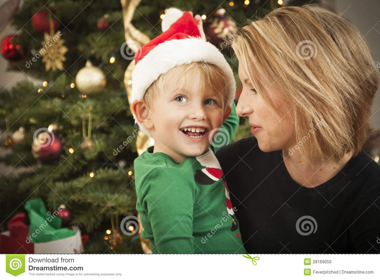 Mother and Son Christmas Portraits