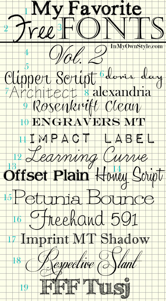 My Favorite Free Fonts My Favorite Free Fonts
