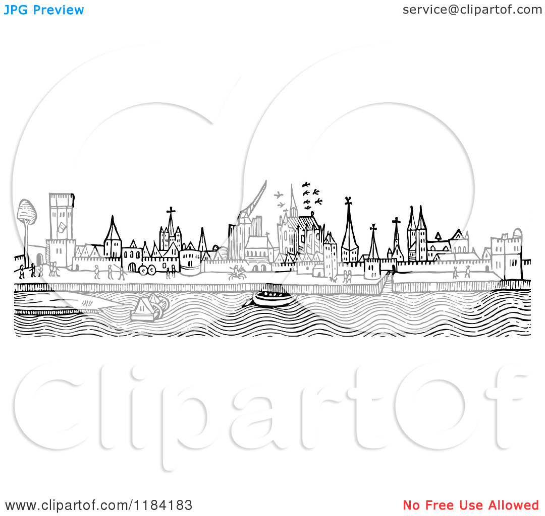 New York City Black and White Clip Art