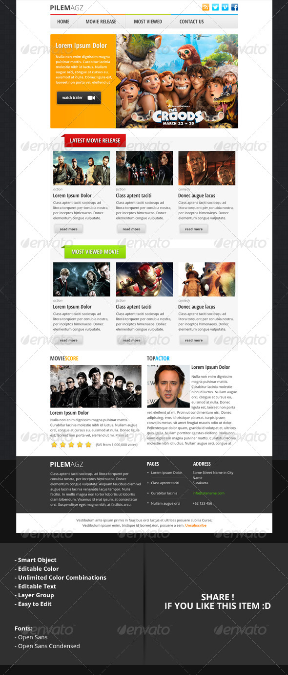 Newsletter E-mail PSD Template