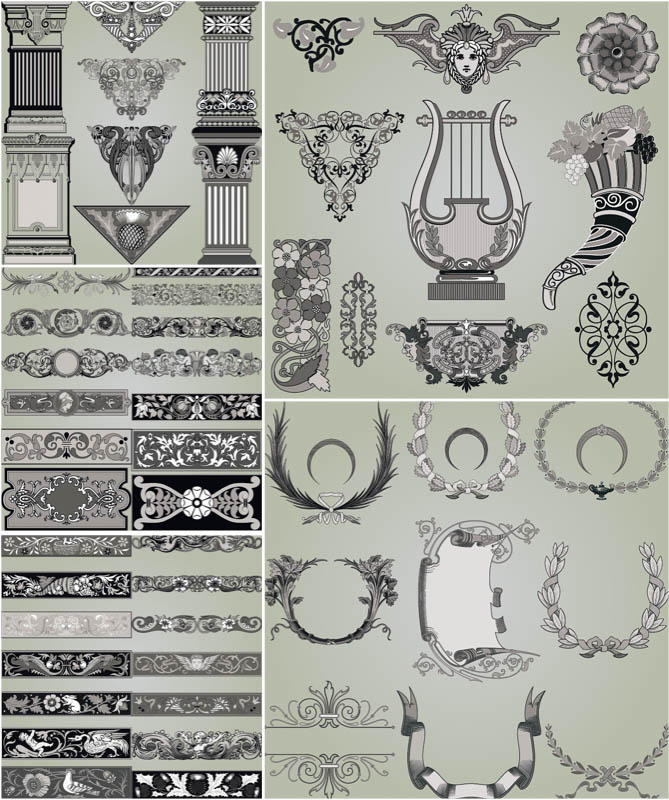 Ornamental Decorative Elements Vector