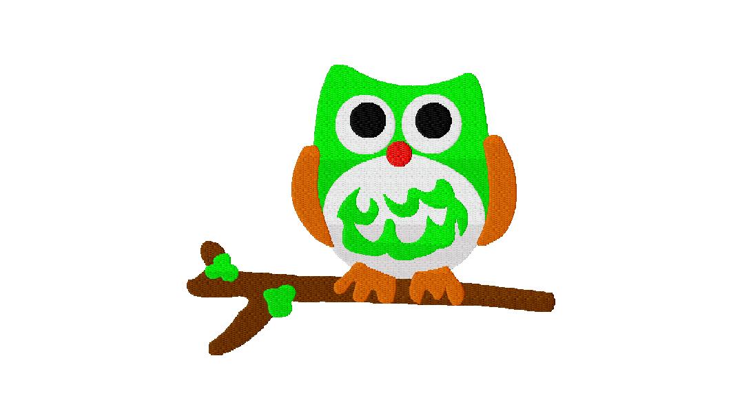Owls On a Branch Embroidery Design Free