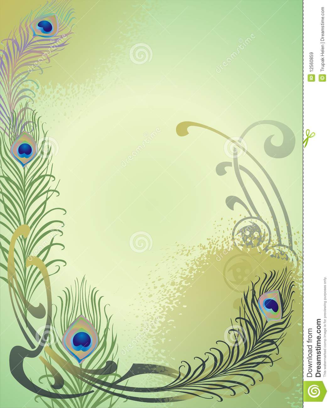 Peacock Feather Border Clip Art