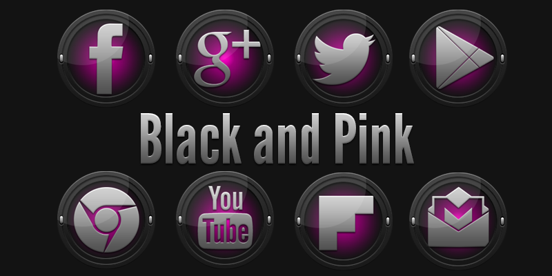 Pink and Black Icons