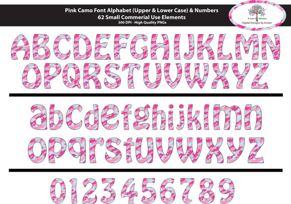Pink Camo Alphabet Letters