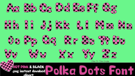 Pink Polka Dot Letters