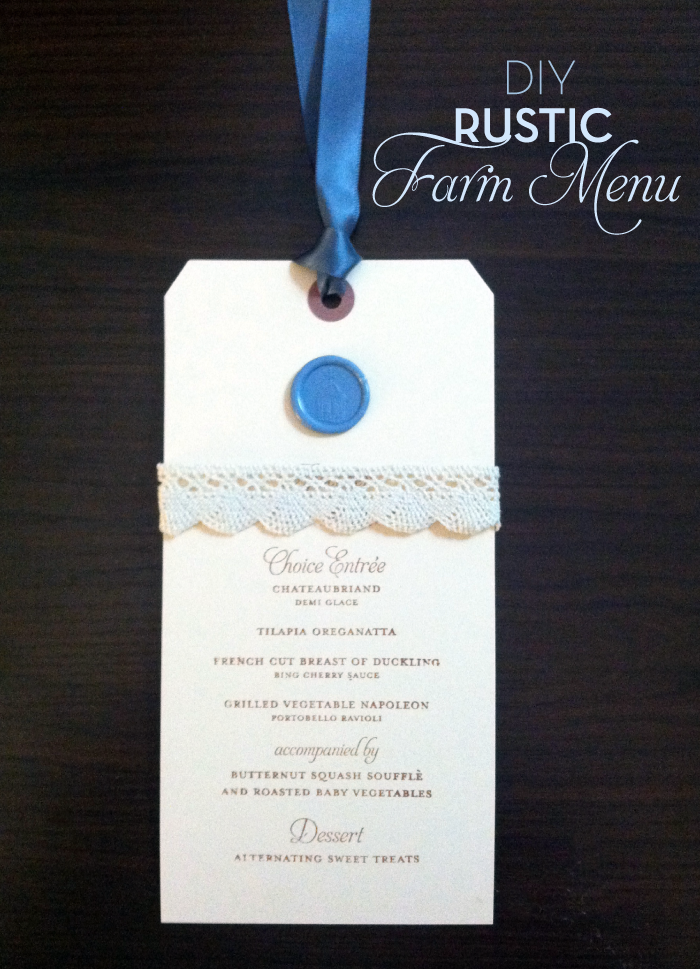 Pinterest DIY Wedding Menu