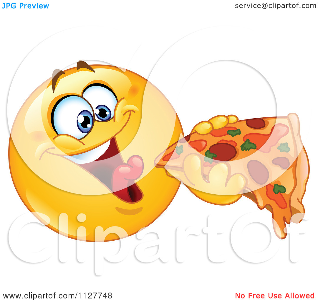 Pizza Eating Smiley Face Clip Art