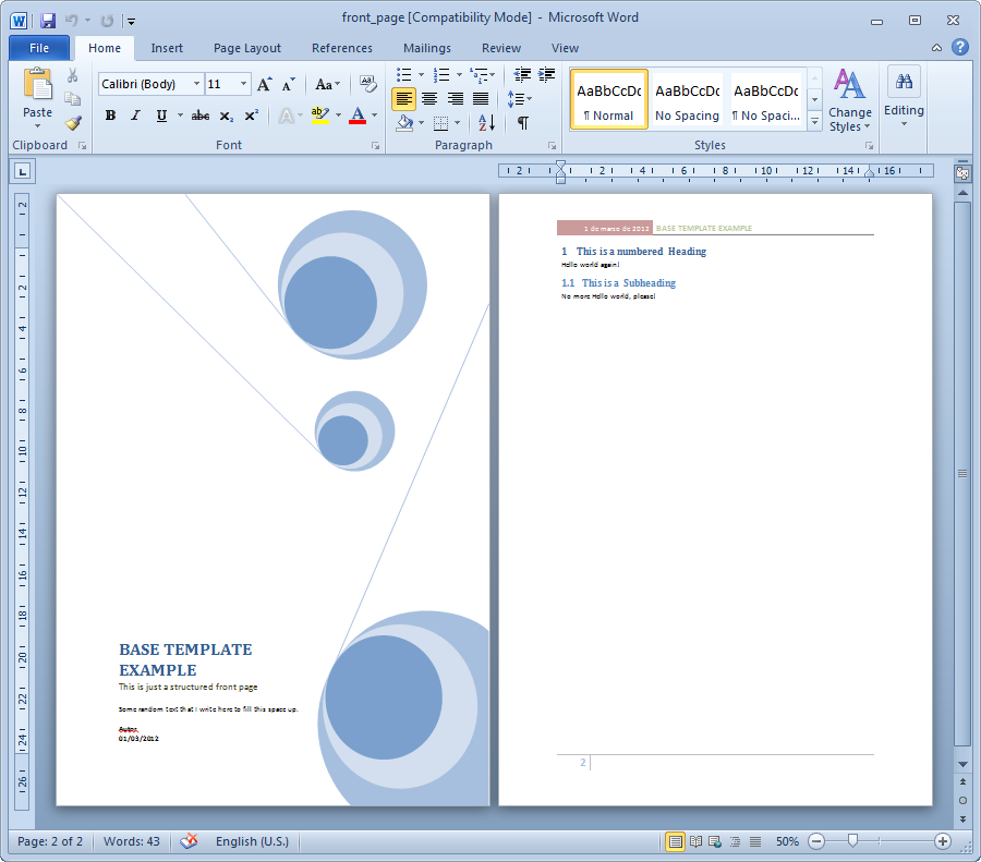 How To Design Front Page In Word Design Talk