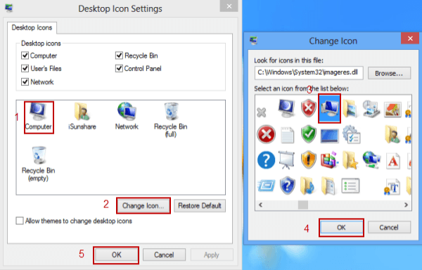Restore My Computer Icon Windows 8 Desktop