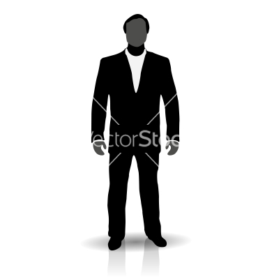 Running Man in Suit Silhouette