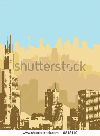 San Diego City Skyline Outline