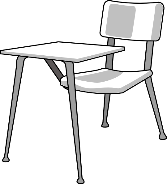 School Desk and Chair Clip Art